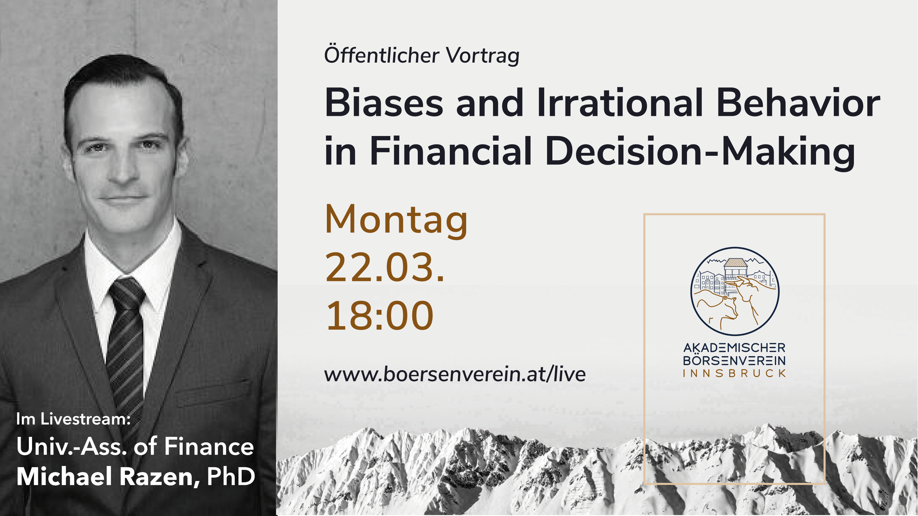 Vortrag: Michael Razen, PhD über Behavioral Finance – Börsenverein ...